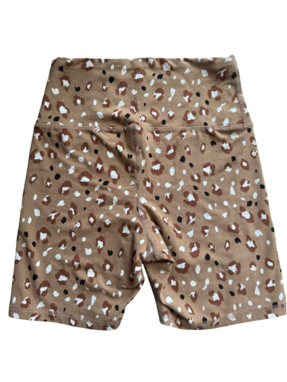 Jax + Lennon Leopard Print High-Waist Bike Shorts - Brown Size S Athleisure - Picture 3 of 8